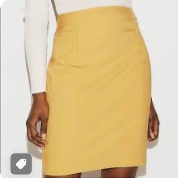 Express Dresses & Skirts - Express high rise yellow pencil skirt size 8